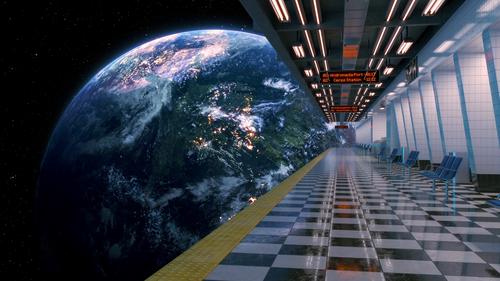 Space Train Rest Stop Live Wallpaper