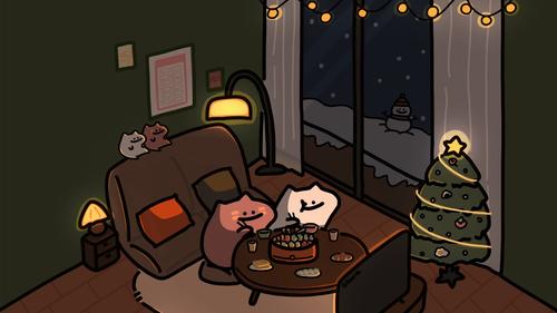 Sticky Kitten – Eating Hot Pot At Home Live Wallpaper